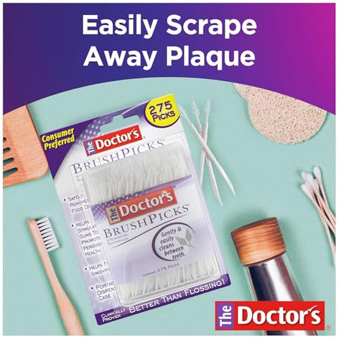 Doctor's BEST - Doctor’s Brushpicks (Embalagem com 12 unidades) – Higiene bucal e limpeza interdental