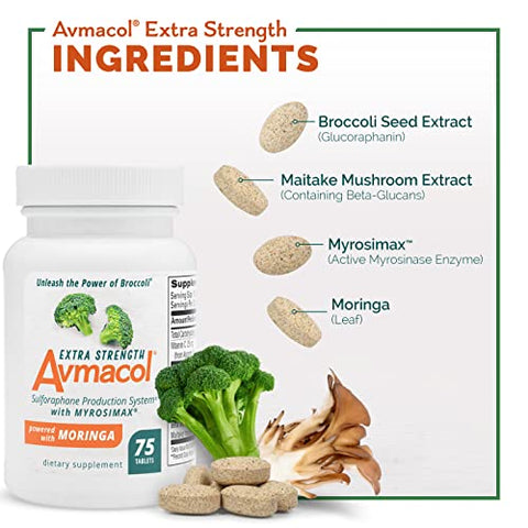 Nutramax Laboratories - Avmacol Extra Strength – Marca Líder em Sulforafano para Desintoxicação, Suporte Antioxidante, Saúde Imunológica – Adultos