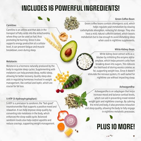 EPN Supplements - Sleep Shred PM | Queimador de Gordura Noturno e Supressor de Apetite | Comprimidos para Perda de Peso Mulheres | Marca Sleep Shred PM