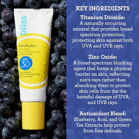 Block Star FPS 30 Protetor Solar Diário com Tonalizante Invisível e Óxido de Zinco - Bliss