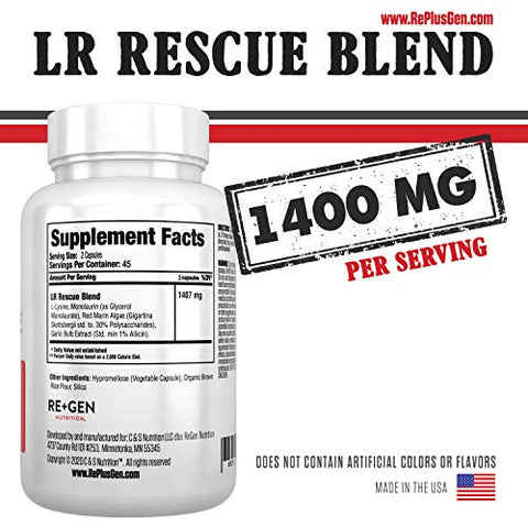 Re+Gen Nutrition - Re Gen Nutrition Lysine Rescue: Suplemento de Aminoácidos para Fortalecer a Imunidade