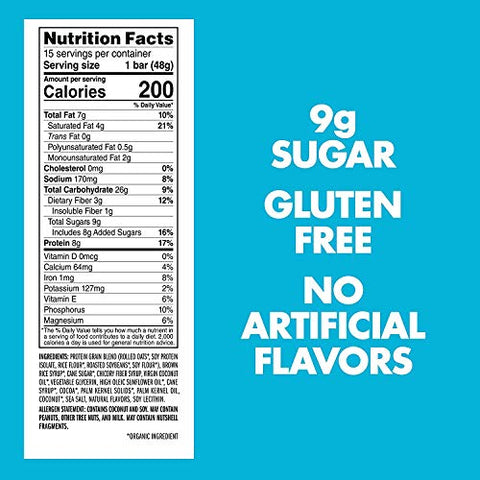 Clif Bar - LUNA BAR – Barras de Lanche sem Glúten – Sabor Coco com Chocolate – 8g de Proteína – Não-OGM – Lanche Saudável à Base de Plantas – Snacks para Levar (Barras de Lanche de 48g, 30 Unidades)