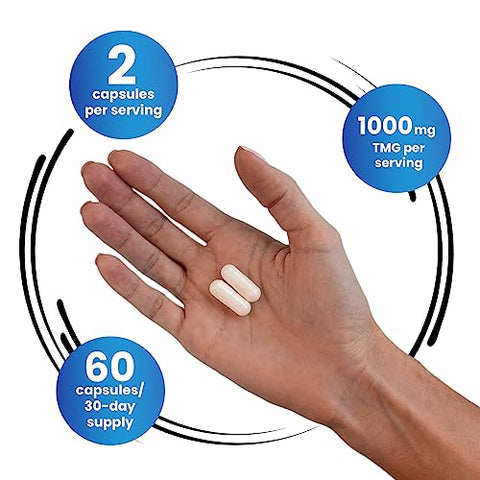 Genex Formulas - GENEX 1000mg TMG – 120 Cápsulas – Betaina Anidra Trimetilglicina 1000mg – Suplemento para o Fígado – Níveis Saudáveis de Homocisteína – Livre de Glúten