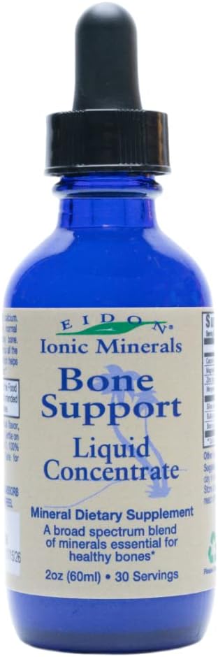 Eidon Ionic Minerals - Eidon Mineral Bone Support – Suplemento Líquido de Minerais Traços Iônicos para Saúde Óssea, Cálcio, Magnésio, Zinco, Manganês, Sílica, Enxofre, Boro, 30ml