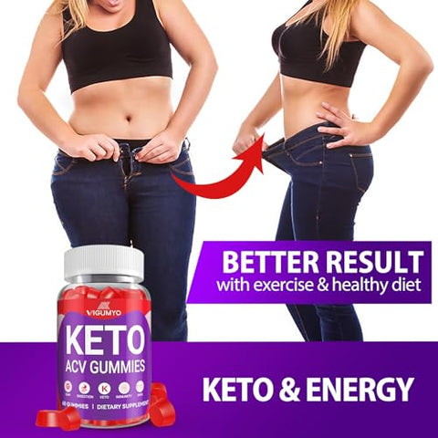 VIGUMYO - ACV Keto Gummies Fórmula Avançada 1500mg Keto ACV Gummies com B12 Suco de Romã Beterraba – Vegano 120 Gummies