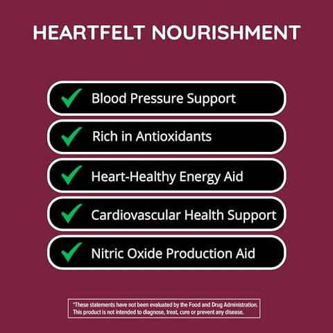 Happy Healthy Hippie - Cápsulas de Beterraba Orgânica [1.300mg Superfood] – Suplemento para Suporte à Pressão Arterial, Pó de Beterraba – Suplemento de Óxido Nítrico, Fluxo Sanguíneo