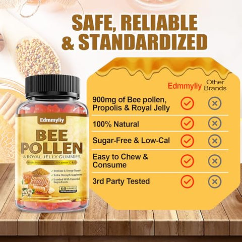 Edmmyliy - Gomas Orgânicas de Pólen de Abelha com Geleia Real – 100g