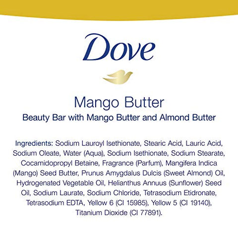 Sabonete Dove Beauty Bar Hidratante para Pele Seca com Manteiga de Manga, Mais Hidratante que Sabonete em Barra, 3,75 Onças (Pacote com 14)