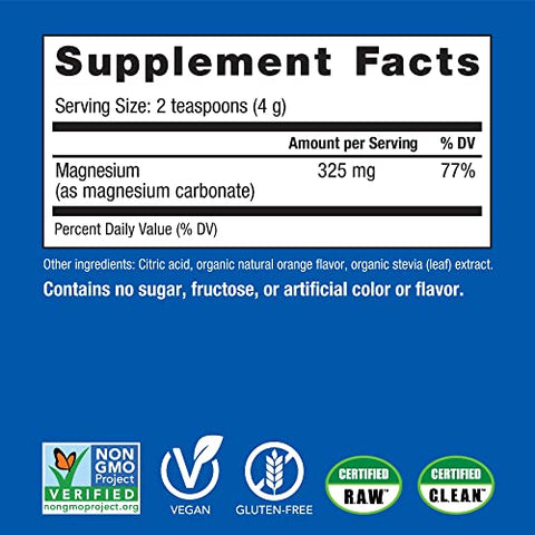 Calm: Pó para Bebida Antiestresse de Citrato de Magnésio, Livre de Glúten, Vegano – 100g - Natural Vitality