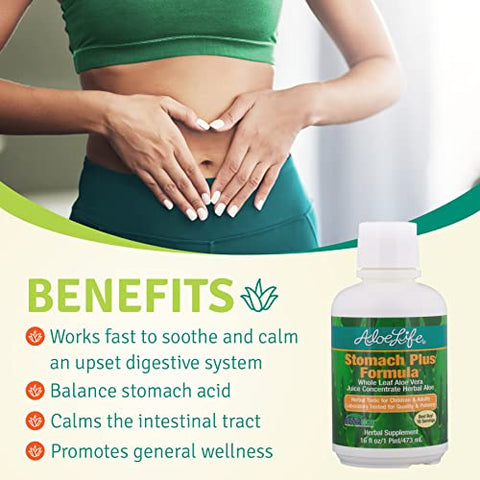 Fórmula Stomach Plus, Tônico de Ação Rápida para Crianças e Adultos, Marca Aloe Life - Aloe Life
