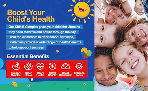 Generic - Autistic UpBeat: Complexo de Vitamina B para Crianças | Gotas Amigáveis para Crianças | Sem Sabor | B1, B2, B3, B6, B7, B9 | 60ml