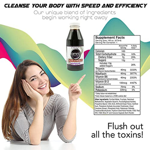 Wellgenix - Omni Detox Cleanse Drink – Suco Detox para Limpeza Completa do Corpo – Sabor Uva – Fórmula 100% Natural para Desintoxicação do Corpo Inteiro – Limpeza Rápida do Corpo Enriquecida com Vitaminas