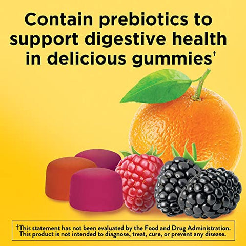 Fiber Gummies 5g por Porção, Suplemento de Fibra para Apoio à Saúde Digestiva, 90 Gummies, Fornecimento de 30 Dias - Nature Made