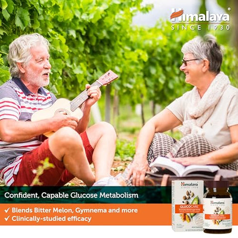 GlucoCare: Suporte Metabólico e Pancreático, Triphala, Melão Amargo, Cúrcuma, Sem Glúten, Vegano, 180 Cápsulas, Fornecimento de 90 Dias - Himalaya