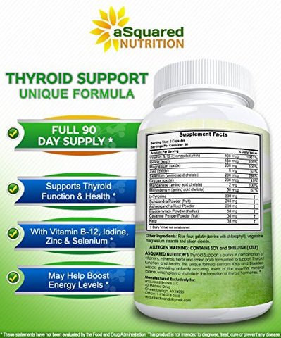 Suplemento Premium de Suporte à Tireoide com Iodo (180 Cápsulas) – Melhor Herbal – Compre Agora! - aSquared Nutrition