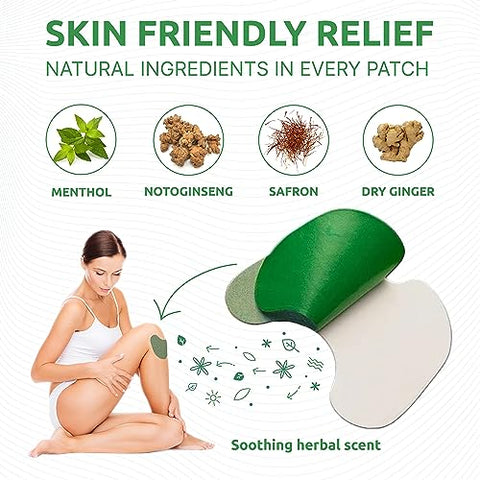 SaluVera - Patches de Alívio da Dor, Placas de Ervas Quentes para Alívio da Dor, Patches de Alívio da Dor no Joelho, Patches para Alívio da Dor no Joelho, Forte Alívio Ósseo para Dor no Joelho, Alívio Duradouro de 12 Horas para Articulações