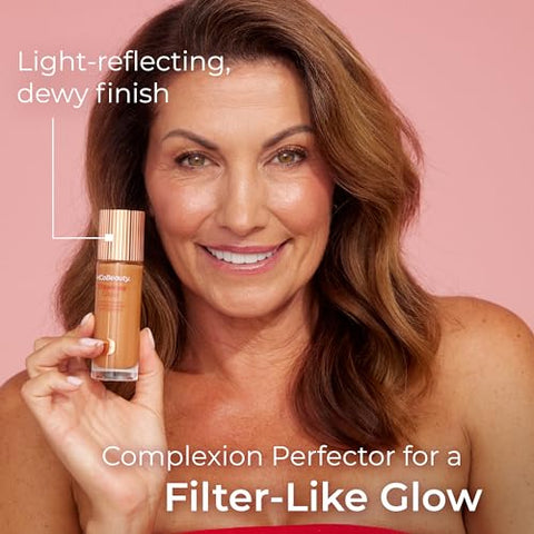 Flawless Glow Filtro de Pele Luminosa, 4 Médio, Brilho Saudável com Radiância Natural, Vegano, Cosméticos Livres de Crueldade - MCoBeauty