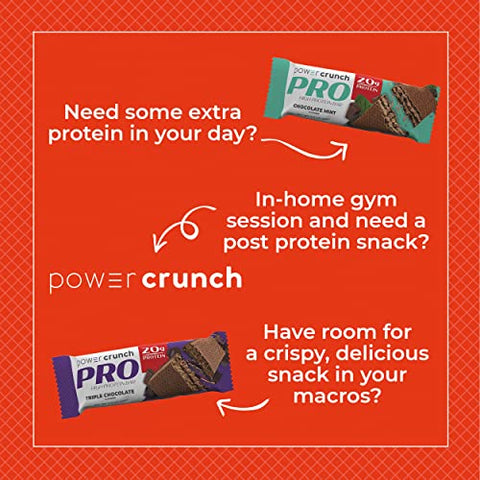 PRO Barras de Wafer de Proteína, Pacote Sortido, em 4 Sabores Barras de 56g (16 Unidades). Alta Proteína - Power Crunch