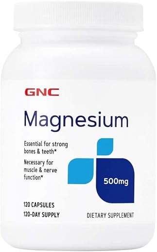 Magnésio 500mg, 120 Cápsulas, Suporta Absorção de Cálcio e Fortalece Dentes e Ossos - GNC