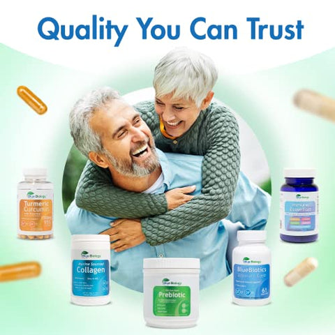 BlueBiology - Cápsulas de Cúrcuma Curcumina com Bioperina – Cápsulas de Cúrcuma Curcumina, Sem Lactose, Sem Glúten – Suplemento de Cúrcuma Curcumina – (60 Cápsulas Vegetarianas)