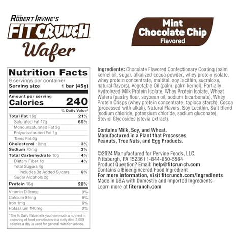 Fit Crunch - FITCRUNCH Wafer Barras de Proteína, 16g de Proteína, Criadas por Robert Irvine