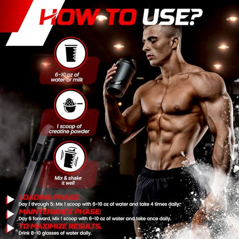 WELLNESS LABSRX - Creatina em Pó Monohidratada – 5000mg, (500g) 100 Porções, Creatina Micronizada para Homens, Suplemento para Crescimento e Recuperação Muscular, Performance Aumentada