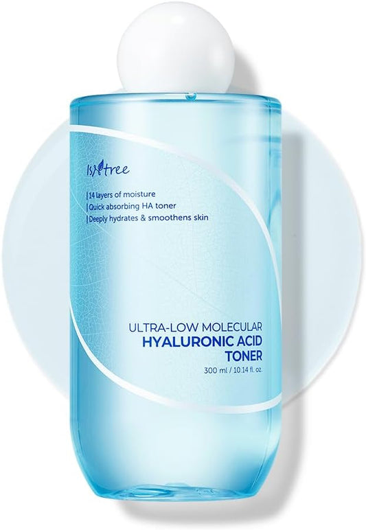 IsNtree - ISNTREE Tônico de Ácido Hialurônico Ultra Baixo Peso Molecular 300ml | Tônico de Ácido Hialurônico de rápida absorção | Hidrata e suaviza profundamente a pele