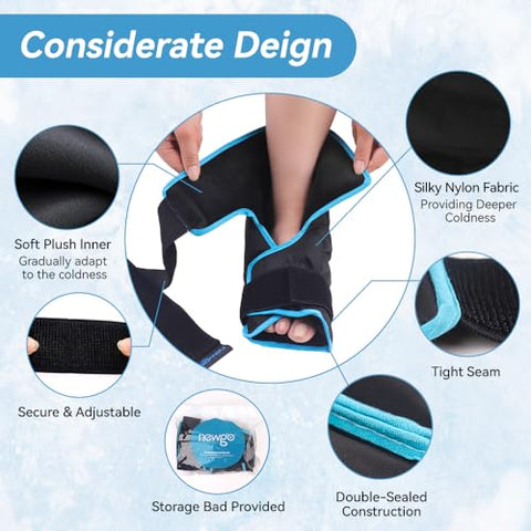 Ice Pack para Pés – Alívio de Fascite Plantar, Edema e Tendinite de Aquiles – Terapia Quente e Fria para Inchaço nos Pés e Tornozelos – Suporte de Gelo para Pés – 100g - NEWGO