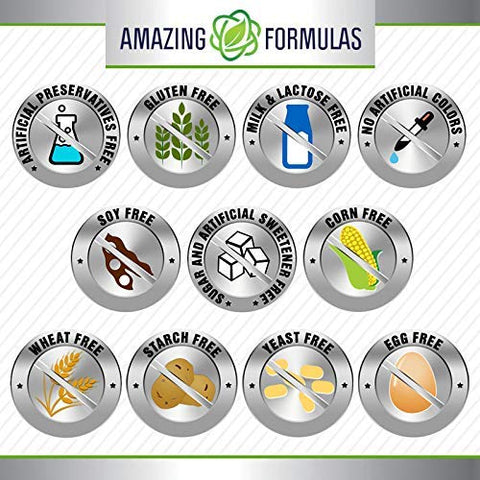 Amazing Nutrition - Amazing Formulas Acetyl L-Carnitine | 1000 mg por Porção | 120 Comprimidos | Não-OGM | Sem Glúten | Fabricado nos EUA