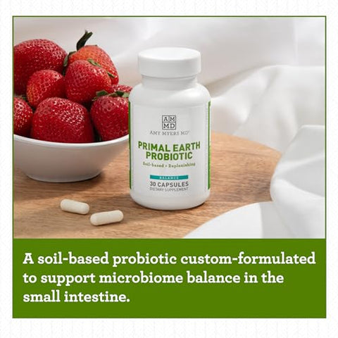 Probiótico de Solo de Força de Prescrição – 3 Cepas – Primal Earth SBO Probióticos para Regularidade Intestinal Normal - Amy Myers MD