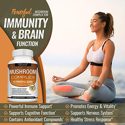 Toplux - Suplemento de Cogumelo Lion’s Mane – Potencialize sua saúde com o poder dos cogumelos – 100g