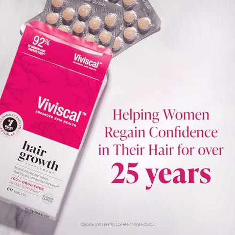 Crescimento Capilar Feminino | Cabelo Mais Espesso e Volumoso | Comprovado Clinicamente | 60 Comprimidos | 1 Mês - Viviscal