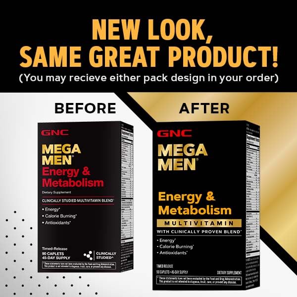 Mega Men Energy Metabolism 90 Caplets – Suplemento para Energia e Metabolismo Masculino - GNC