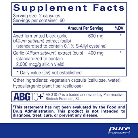Complexo de Alho Pure Encapsulations | Suporte às Defesas Antioxidantes, Saúde Imunológica e Sistema Cardiovascular* | 120 Cápsulas