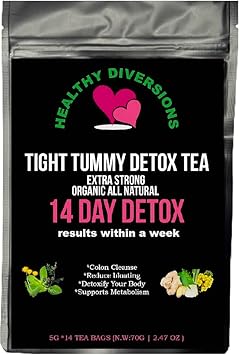 Generic - Chá Detox Healthy Diversions para Barriga Lisa, Resultados Extra Fortes em uma Semana, Reduz Inchaço, Saquinhos de Chá Herbal, Bem-Estar