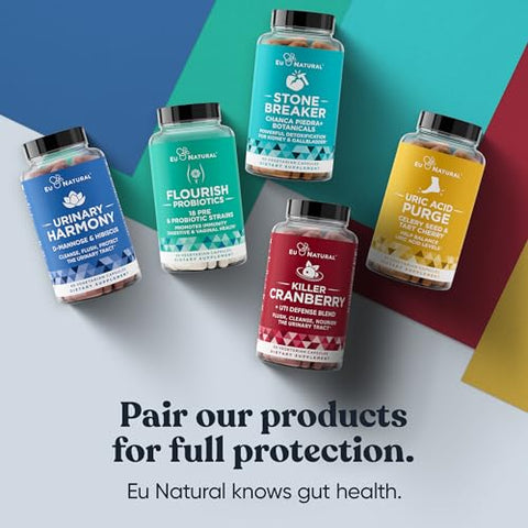 Eu Natural - Pílulas de Cranberry 9 em 1 para Mulheres – Defesa contra ITU com Ingredientes Clinicamente Estudados – Suplemento de 9 Extratos para o Trato Urinário – Casca de Pinheiro, Própolis, Vitamina D