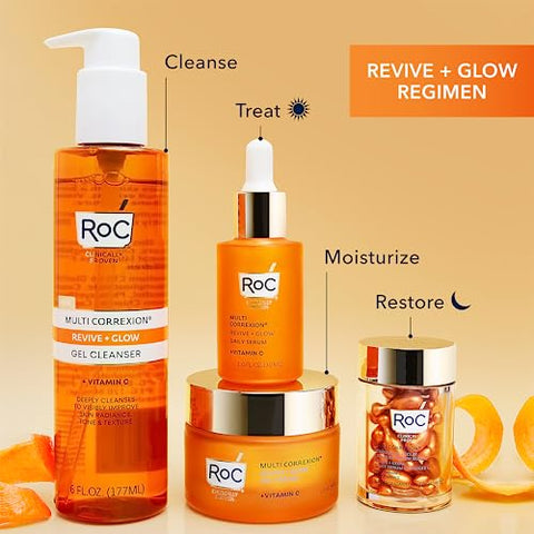 Multi Correxion Revive Glow – Hidratante Facial Gel Creme com Vitamina C 10%%, Efeito Instantâneo, Hipoalergênico - RoC
