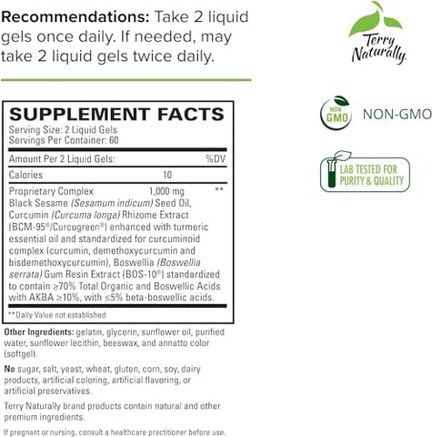 CuraMed Acute Relief – 120 Cápsulas Líquidas – com BCM-95 Curcumina, BOS-10 Boswellia – Melhor Marca de Produto - Terry Naturally
