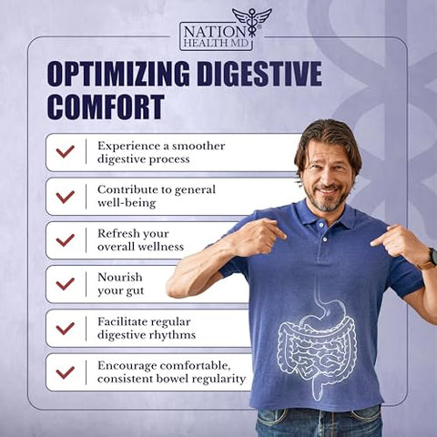 NATION HEALTH MD - Cleanse24 – Limpeza Intestinal para Humanos com Artemísia, Papaia, Nogueira-Negra – Limpeza Intestinal Herbal, Limpeza do Intestino para Homens