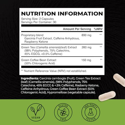 Nobi Nutrition - Pílulas de Emagrecimento com Chá Verde e Extrato de Café Verde | 45% EGCG | Queimador de Gordura Abdominal, Acelerador de Metabolismo : Green Tea