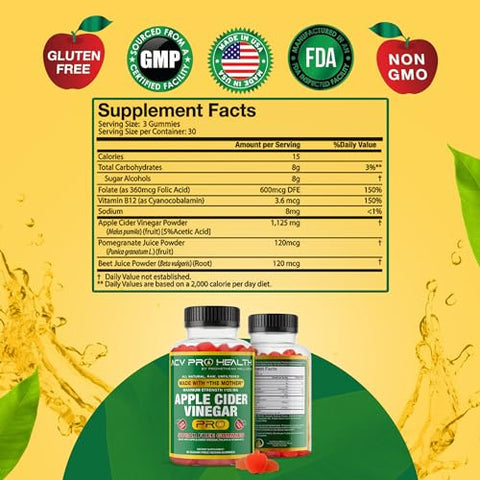 Promethean Wellness - Gummies de Vinagre de Maçã Sem Açúcar  Golo – Detox Keto Avançado – Baixo Carboidrato – Limpeza Detox – 60g