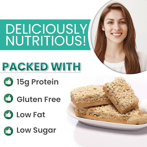 Barra de Alta Proteína 15g | 7/Box | Perda de Peso, Dieta, Amigável ao KETO, Controle de Fome, Substituto de Refeição | Sem Glúten, Baixo Teor de Gordura, Baixo Teor de Açúcar (Saboroso Crocante de Baunilha) - ProtiWise