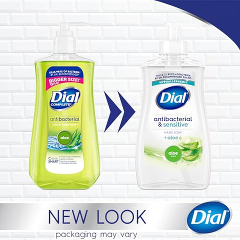 Sabonete Líquido Antibacteriano Dial, Aroma de Aloe Vera, 325 ml (Embalagem com 12 unidades)