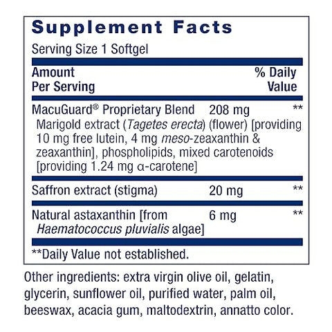 Macuguard Suporte Ocular com Açafrão – Suplemento para os Olhos  de Confiança - Life Extension