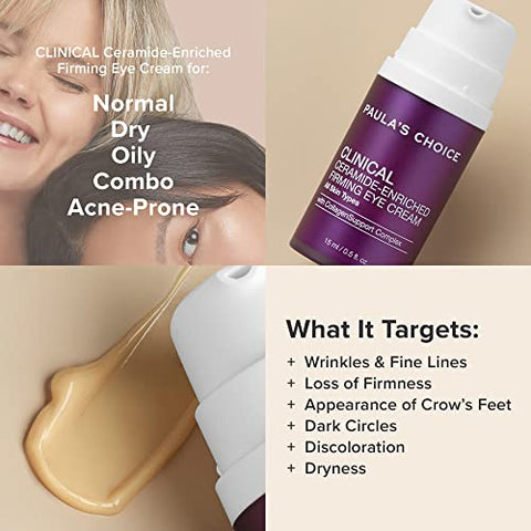Paula's Choice - Paula’s Choice CLINICAL Creme Firmador para Olhos com Ceramidas, Vitamina C e Retinol – Reduz Linhas Finas, Rugas e Perda de Firmeza