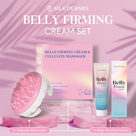 SILKDERMIS - Creme Firmador para Barriga com Massageador Anti-Celulite: Creme para Reafirmar a Pele e Remover Celulite no Estômago