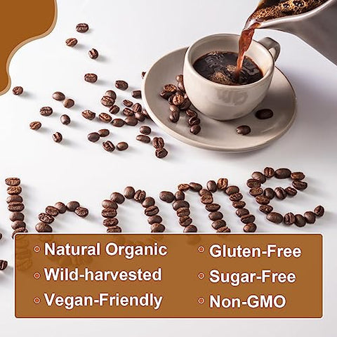B BEWORTHS - Café de Cogumelo – Pó Instantâneo de Cogumelo do Leão com Reishi, Chaga, Cordyceps e Turkey Tail – Alternativa de Café de Cogumelo para Energia e Clareza Mental