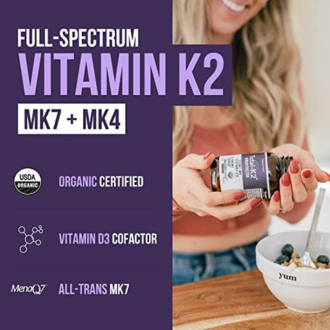 Triquetra Health - Total K2® | Vitamina K2 como MK7 | Fortaleça seus ossos | 60 cápsulas | 100% natural