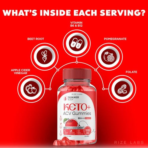 rize labs - (2 Pacotes) Gomas Summer Body Keto ACV, Gomas Summer Body Keto para Emagrecimento Avançado, Suplemento SummerKeto, Gomitas Summer de Máxima Potência, Fórmula Avançada Summer
