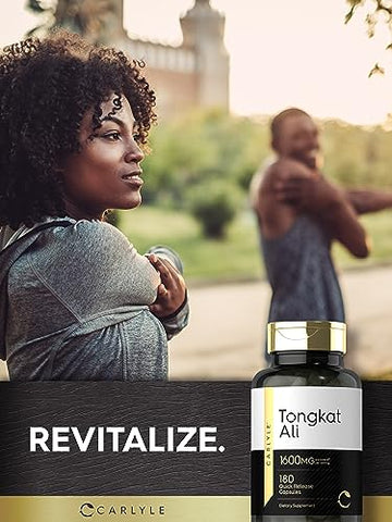 Tongkat Ali | 180 Cápsulas de Liberação Rápida | 1.600mg | Suplemento Livre de Transgênicos e Glúten - Carlyle